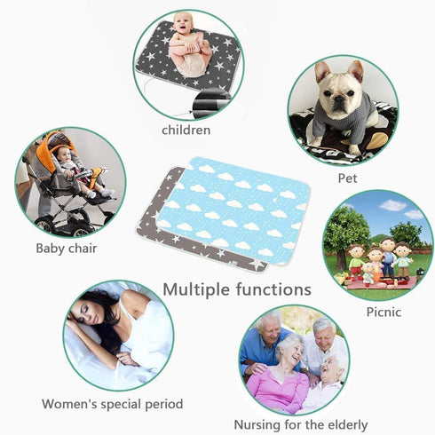 Waterproof Baby Diaper Changing Pad Multi Function Diaper Change Mat for Girls Boys Newborn - 100% Leak Proof Sanitary Mats for Home and Outdoor, ...