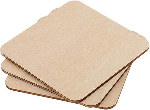 80 Pieces Unfinished Natural Wood Pieces Blank Squares Cutout Tiles DIY Wood Crafts Supplies for DIY Art Craft Projects, Home Decorations, Ornamen...