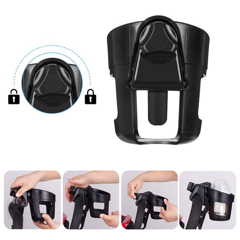 Upgraded Baby Cup Holder, Universal Stroller Cup Holder Bottle Holder Large Caliber Designed 360 Degrees Rotation Fit for Baby Stroller, Bicycle, ...