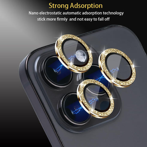 Camera Lens Protector for iPhone 14 Pro & iPhone 14 Pro Max, Tempered Glass Lens Protector Aluminum Alloy Ring Camera Cover Fits for iPhone 14 Pro...
