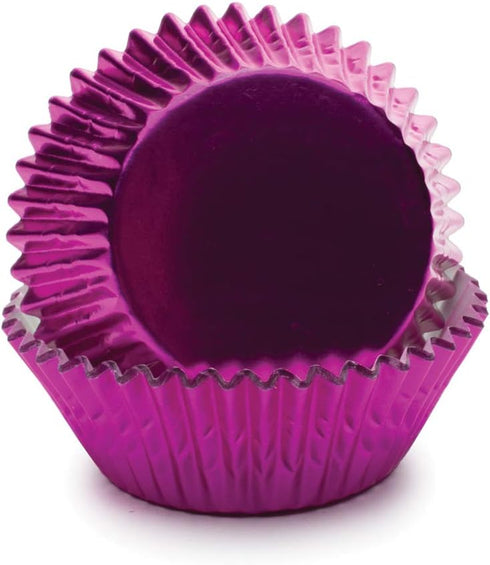 Fox Run Hot Pink Foil Muffin and Cupcake Liners, Set of 32 Standard Size Wrappers...