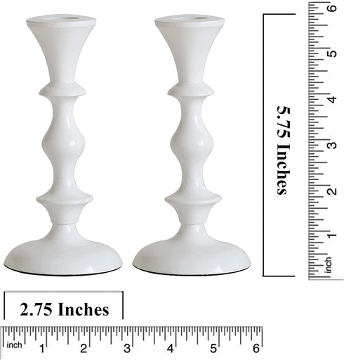 Rely+ White Candle Holders Set of 2 Decorative Centerpiece Table Candlesticks Holders for Taper Candles Home Decor Candle Holders for Dinner Party...