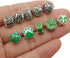 50pcs Assorted Green Resin Imitation Glass European Large Hole Beads Rhinestone Metal Spacer Charms Bead Assortments for DIY Crafts Bracelets Neck...