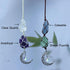 Handmade Crystal Window Car Hanging Ornaments Rear View Mirror Car Decor Raw Stone Healing Crystals Moon and Star Decorative Car Accessories (Cele...