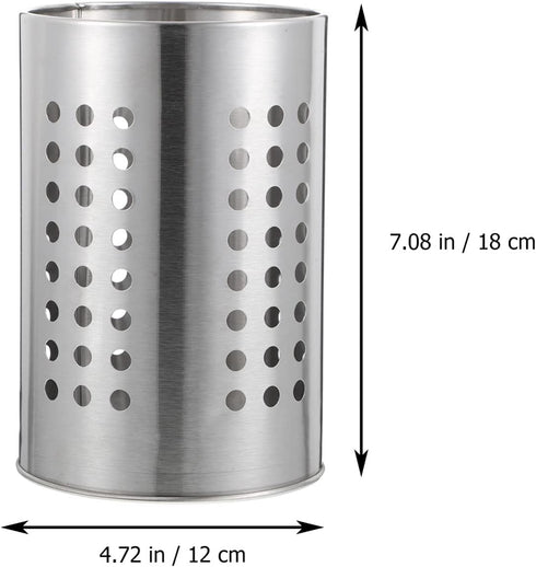 DOITOOL 2PCS Stainless Steel Kitchen Utensil Holders for Countertop Spoon Holder Silverware , Chopsticks Holder Spoon and Fork Holder for Restaura...