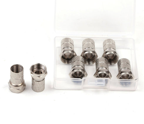 PENTA ANGEL RG6 F-Type Twist-On Coaxial Cable Connector Adapter Plug, 6PCS (Silver)...