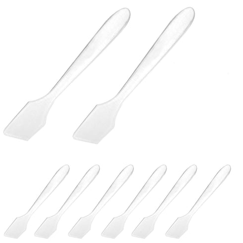 Mini Disposable Plastic Cosmetic Spatulas - SumDirect 100 Pcs Frosted Clear Skincare Makeup Mask Spatula...