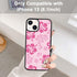 Pink Hibiscus Phone Case Compatible with iPhone 13 6.1 Inch - Shockproof Protective TPU Cute Flower Printed iPhone Case Designed for iPhone 13 Cas...