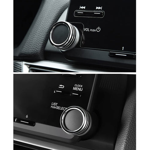 5pcs Aluminum Car Centre Console AC Air Conditioning Knob Sound Volume Knob Cover Trim for 10th Honda Accord Sedan Sport EX EX-L LX 2018 2019 2020...