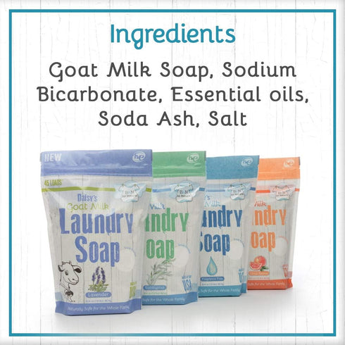 B&N All Natural Daisy's Goat Milk Powdered Soap Laundry Detergent, Scent, 3 Load Trial Size Citrus Sunrise Citrus Sunrise 2 Ounce Fresh...