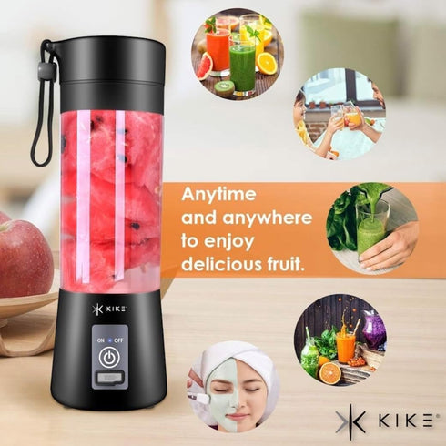 KIKE Portable Blender, Personal Blender for Shakes and Smoothies with 6 Blades and 16oz, USB Rechargeable, Travel Cup and Lid, Juices, Baby Food, ...