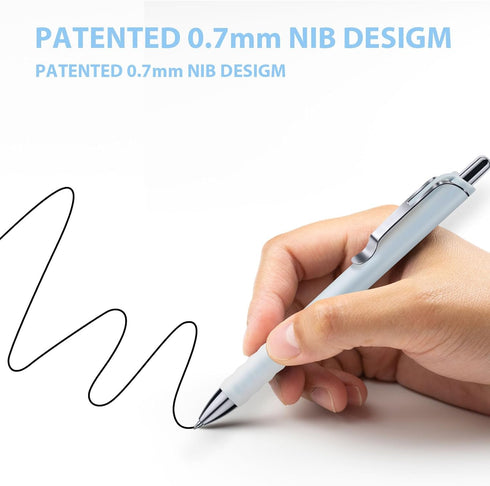 0.7mm Gel Pens Retractable Cute Black Ink Pens with Silicone Grip Smooth Writing Suitable for Note-taking, Sketching, Drawing (Silver clip 12 pcs)...