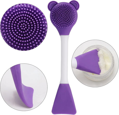 Tbestmax Manual Facial Brush Skin Cleansing Cleaner, Silicone Facial Scrubber, 2-in-1 Skin Care Face Wash for Deep Pore Exfoliation Massaging 10 P...