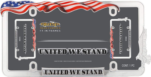 Cruiser Accessories 31030 United We Stand License Plate Frame, Chrome...