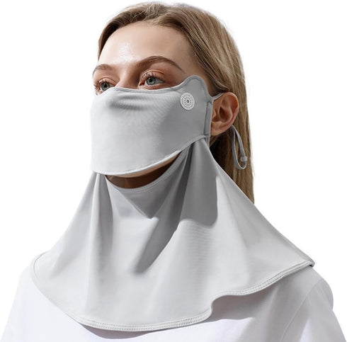 Unisex Sun Protection Face Mask with Adjustable Ear Loop Ice Silk Bandana Scarf Cooling Face Neck Covering UV Protection for Summer Outdoor Sports...