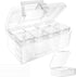 Craft Organizer Upgraded 32 Piece Small Bead Organizer and Storage Plastic Box, Mini Clear Bead Organizer, Clear and Stackable with Label Stickers...