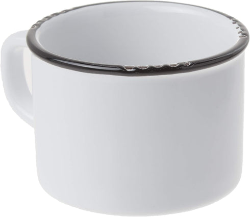 Abbott Collection 27-ENAMEL/CAP WHT Enamel Look Stoneware Cappuccino Mug, White...