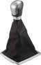 6 Speed Gear Shift Knob with Dust Cover for Ford Focus 2005-2008 / Front Stick Shifter Lever Knob/Durable Plastic / 1 Pcs Black with Red Stitches...