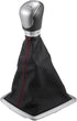 6 Speed Gear Shift Knob with Dust Cover for Ford Focus 2005-2008 / Front Stick Shifter Lever Knob/Durable Plastic / 1 Pcs Black with Red Stitches...