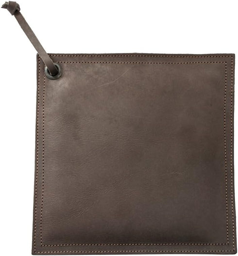 Rustic Leather Hot Pot Pad (Potholder), Double Layered, Double Stitched and Handmade by Hide & Drink (Espresso)...