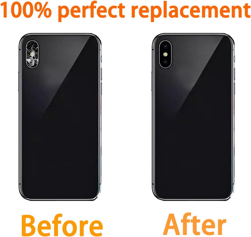 Back Rear Glass Camera Lens Replacement with Tool Kit & Camera Cover for iPhone Xs...