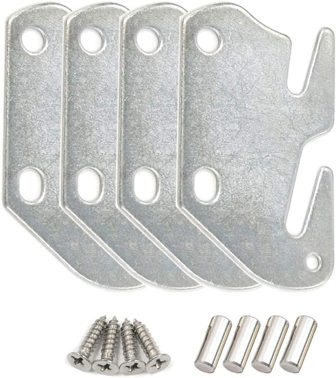 Bitray Wood Bed Plates Wood Bed Rail Hook Plates for Bed Frame Bracket Headboard Footboard Replacement - 4pcs...