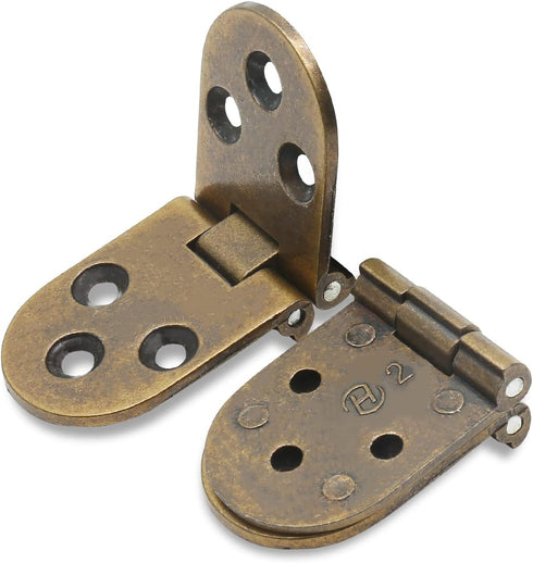 4PCS Bronze Butler Tray Hinge, Heavy Duty Folding Flip Top Hinge 180 Degree Round Edge Hinge for Folding Tables Sewing Machine Table Furniture Acc...