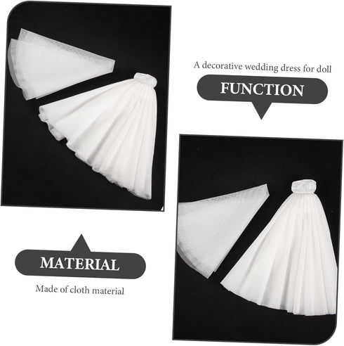 Doll Wedding Dress Doll Wedding Veil Small Doll Dress Doll Princess Outfits Dress Outfit with Veil Queen Costumes Princess Costume Cascade Bridal ...