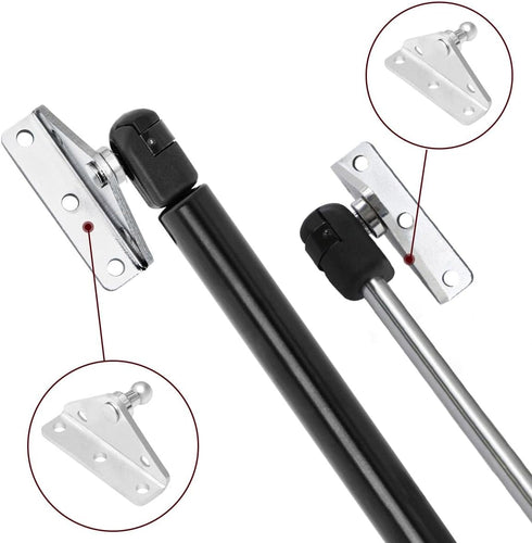 Vepagoo 10mm Ball Stud Mounting Bracket, Gas Struts Lift Support Bracket Ball Stud, 4pcs L-Type and 20pcs Screws (Only Fits 10mm Ball Head), Silve...