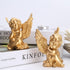 2 Pack Resin Cherubs Gold Angel Statue Figurine, Garden Sleeping Cherub Statue Sculpture Indoor Outdoor Home Decoration, Cute Adorable Angle Sculp...