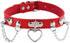 Red Leather Choker Collar with Chain Leash Set Adjustable Soft PU Heart Pendant Necklace for Women Ladies Pet Dogs Cats...