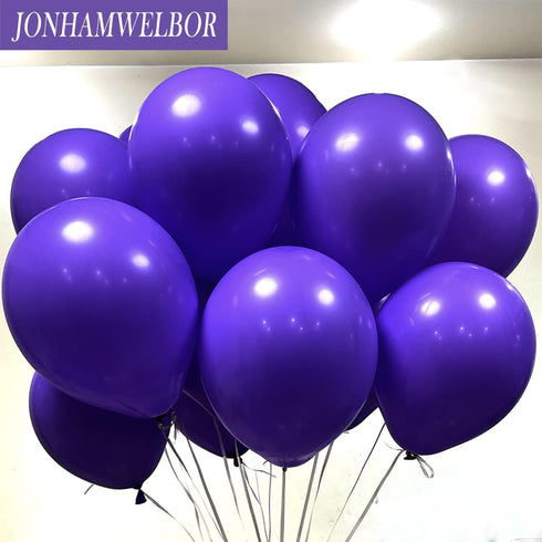 Jonhamwelbor Dark Purple Balloons 12 inch 100 Pack Deep Royal Purple Latex Balloons for Women Girl Birthday Baby Shower Wedding Bachelorette Party...