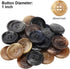 30 PCS Resin Sewing Buttons, 25mm/1 inch Round Bulk Buttons for Sewing, with 5 Matte Pattern Size 4 Holes, for Sewing DIY Crafts, Manual Button Pa...