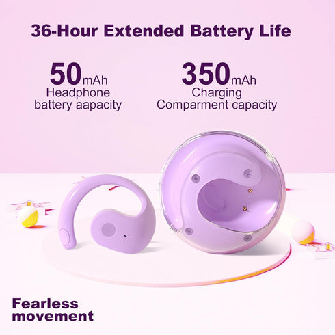 LMQ Open Ear Headphones?with Ear Hook Wireless Bluetooth 5.4 Open Ear Earbuds? Air Conduction Touch Control Wireless Sports Earbuds with Portable ...