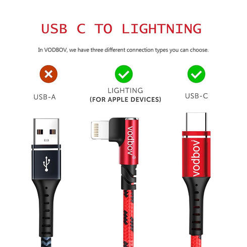 Apple 10ft 6ft Lightning to USB C Cable 2pack Fast Charging Cord Mfi (Red)...