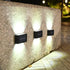 10 LED Solar Up Down Lights Outdoor Waterproof,2 Pack Modern Nordic Sconce Illuminate Outside Sunlight Sensor Lamp, Black Exterior Light Fixture W...