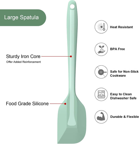 Silicone Spatula Set, Premium Spatulas Silicone Heat Resistant 2 Small & 2 Large Flexible Scraper for Nonstick Cookware, Rubber Spatula for Kitche...