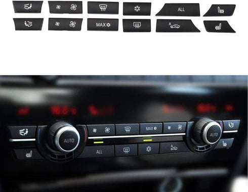 MOTOKU Set of 12 Air Conditioning A/C Heater Button Key Caps Switch Cover Repair Kit for BMW 5 6 7 F10 F01 F12 61319313923 931392...