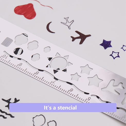 4 Pieces Metal Stencil Bookmark for Bullet Journal Stencils 5.5 x 1 Inch Stencil Template for DIY, Engraving, Painting, bullet journals supplies...