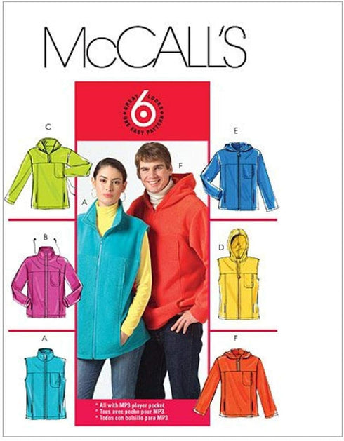 McCall's Patterns M5252 Misses/Men's Unlined Vest and Jackets, Size XM (SML-MED-LRG)...