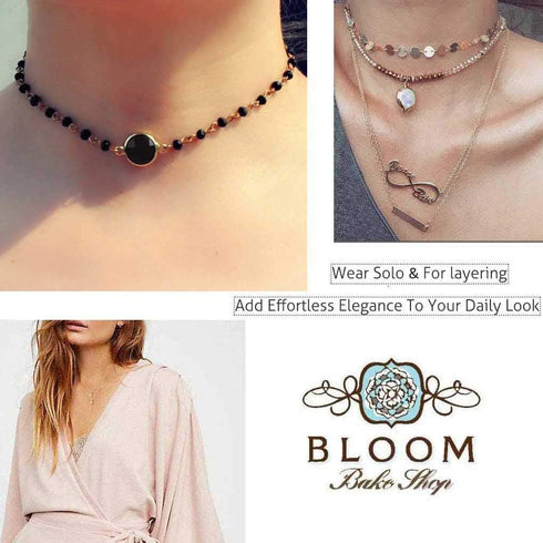 Olbye Rainbow Moonstone Necklace Choker Simple Necklace Personalize Everyday Necklace Jewelry for Women and Girls...