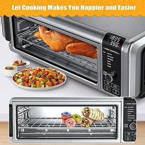 Air Fryer Rack for Ninja Foodi 10 in 1 SP101 Digital Air Fryer Countertop Oven, 13.4''*13.4'' Stainless Steel Air Fryer Accessories Roasting Steam...