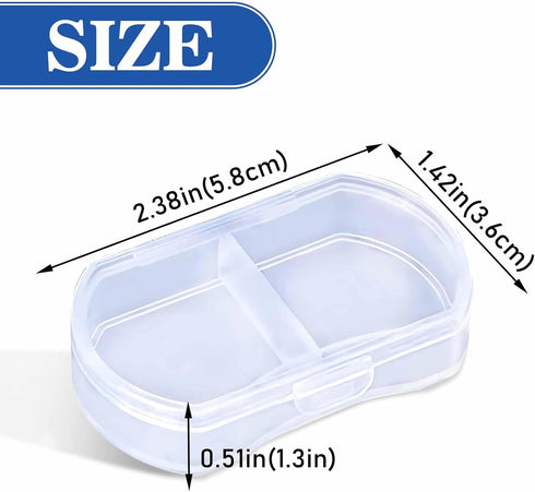 4PCS Pill Case for Purse Small Pill Organizer Portable Travel Daily Pill Containers AM & PM Mini Pill Box Vitamin, Fish Oil, Supplement Holder...