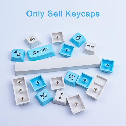 Hyekit PBT Keycaps 138 Keys Sea Salt Milk Keycaps XDA Profile Dye-Sublimation Japanese Keycaps Cute Keycaps for Cherry Gateron MX Switches Mechani...