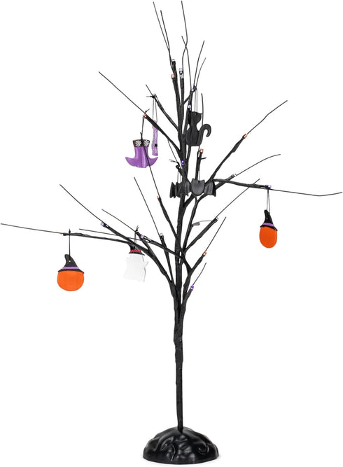 Mark Feldstein & Associates Tree with LED Lights Spooky Black 24 inch Iron Metal Halloween Figurine...
