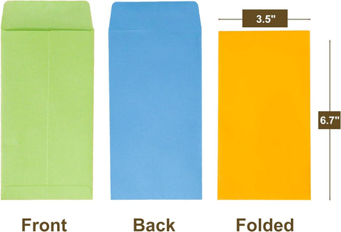 ESSENTIAL #1 120 Pieces Cash Envelopes 3.5" x 6.7" with Gummed Flap, Small Parts Envelope for Home and Office Use (Assorted -120)...