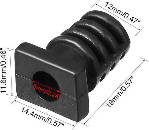 uxcell 20Pcs 6mm Inner Dia PVC Square Strain Relief Cord Boot Protector Sleeve Power Tool Hose Black...