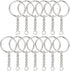50 Pcs NANSSY 1 Inch/25mm Split Keyrings with Chain Silver Keychain Ring, Key Chains Rings Parts with Open Jump Ring and Connector...