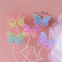 Newmemo 12pcs Gradient Sequins Butterfly Cake Toppers, Rose Gold Confetti Balloon Cake Supplies, Glitter Butterflies Cupcake Toppers Picks, Butter...