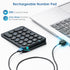 SANWA Bluetooth Numeric Keypad, Rechargeable Wireless Ten Key Number Pad, 22-Key Portable & Slim Financial Accounting Numpad for Laptop Computer, ...
